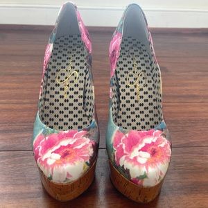 Jessica Simpson Floral Print Waleo Heels